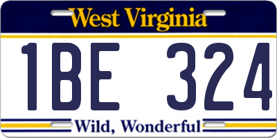 WV license plate 1BE324