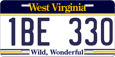 WV license plate 1BE330