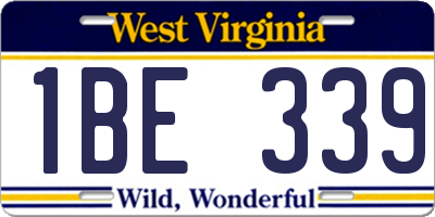 WV license plate 1BE339