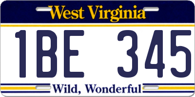 WV license plate 1BE345