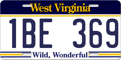 WV license plate 1BE369
