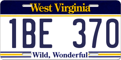 WV license plate 1BE370