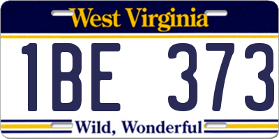 WV license plate 1BE373
