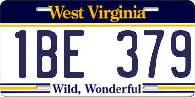 WV license plate 1BE379