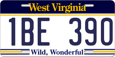 WV license plate 1BE390
