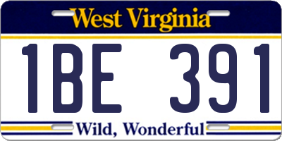 WV license plate 1BE391