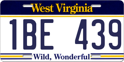 WV license plate 1BE439