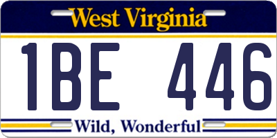 WV license plate 1BE446