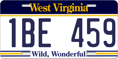 WV license plate 1BE459
