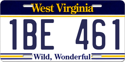 WV license plate 1BE461