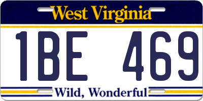 WV license plate 1BE469
