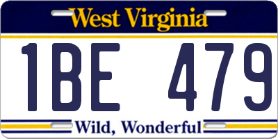 WV license plate 1BE479