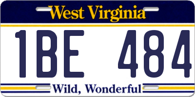 WV license plate 1BE484