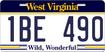 WV license plate 1BE490