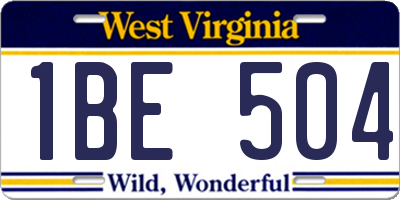 WV license plate 1BE504