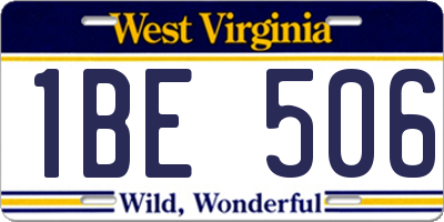 WV license plate 1BE506