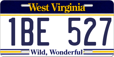 WV license plate 1BE527