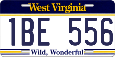 WV license plate 1BE556