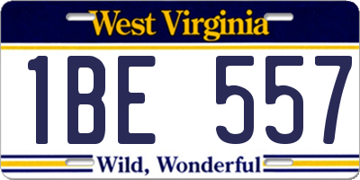 WV license plate 1BE557