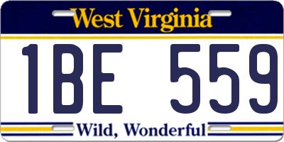 WV license plate 1BE559