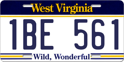 WV license plate 1BE561