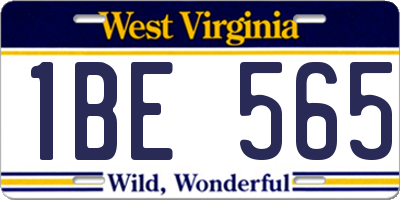 WV license plate 1BE565