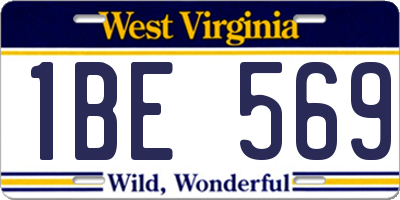 WV license plate 1BE569