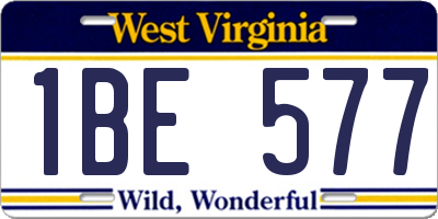 WV license plate 1BE577