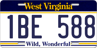 WV license plate 1BE588