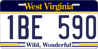 WV license plate 1BE590