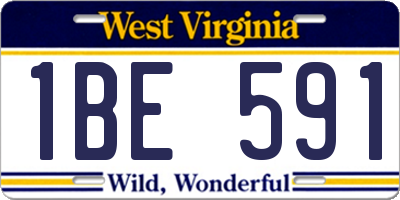 WV license plate 1BE591