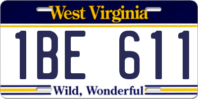 WV license plate 1BE611