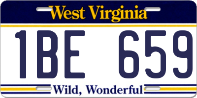 WV license plate 1BE659