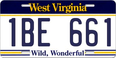WV license plate 1BE661
