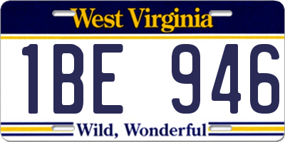 WV license plate 1BE946