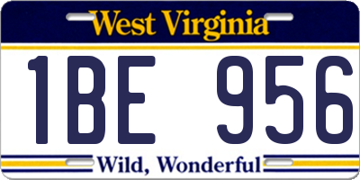WV license plate 1BE956