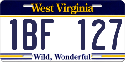 WV license plate 1BF127