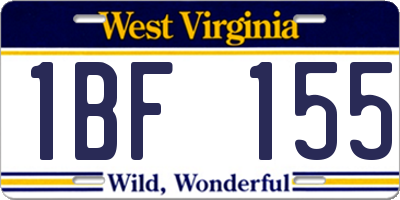 WV license plate 1BF155