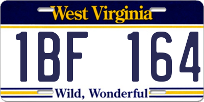 WV license plate 1BF164