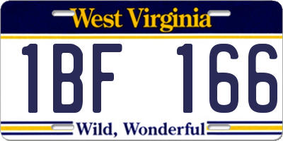 WV license plate 1BF166