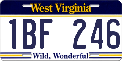 WV license plate 1BF246