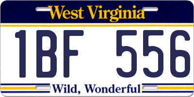 WV license plate 1BF556