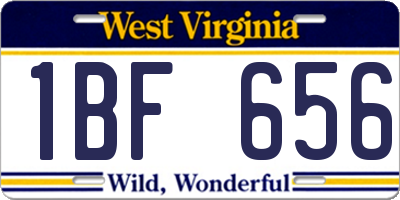 WV license plate 1BF656