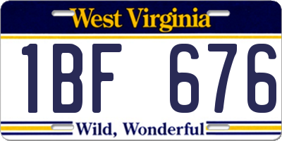 WV license plate 1BF676