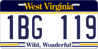 WV license plate 1BG119