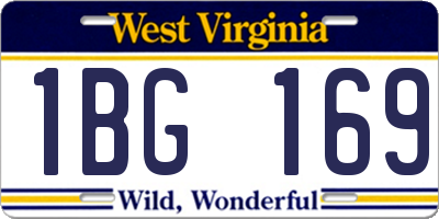 WV license plate 1BG169
