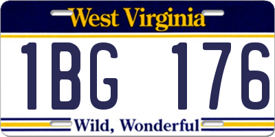 WV license plate 1BG176