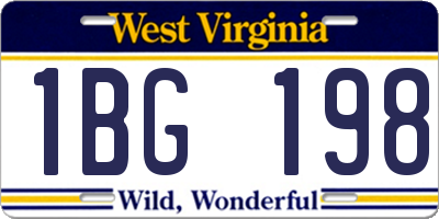 WV license plate 1BG198