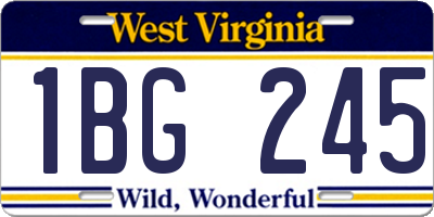 WV license plate 1BG245