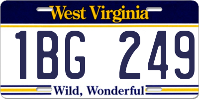 WV license plate 1BG249